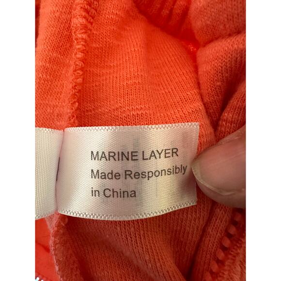 Marine layer women’s rapper Terry cloth orange cream coastal summer preppy - Picture 6 of 16